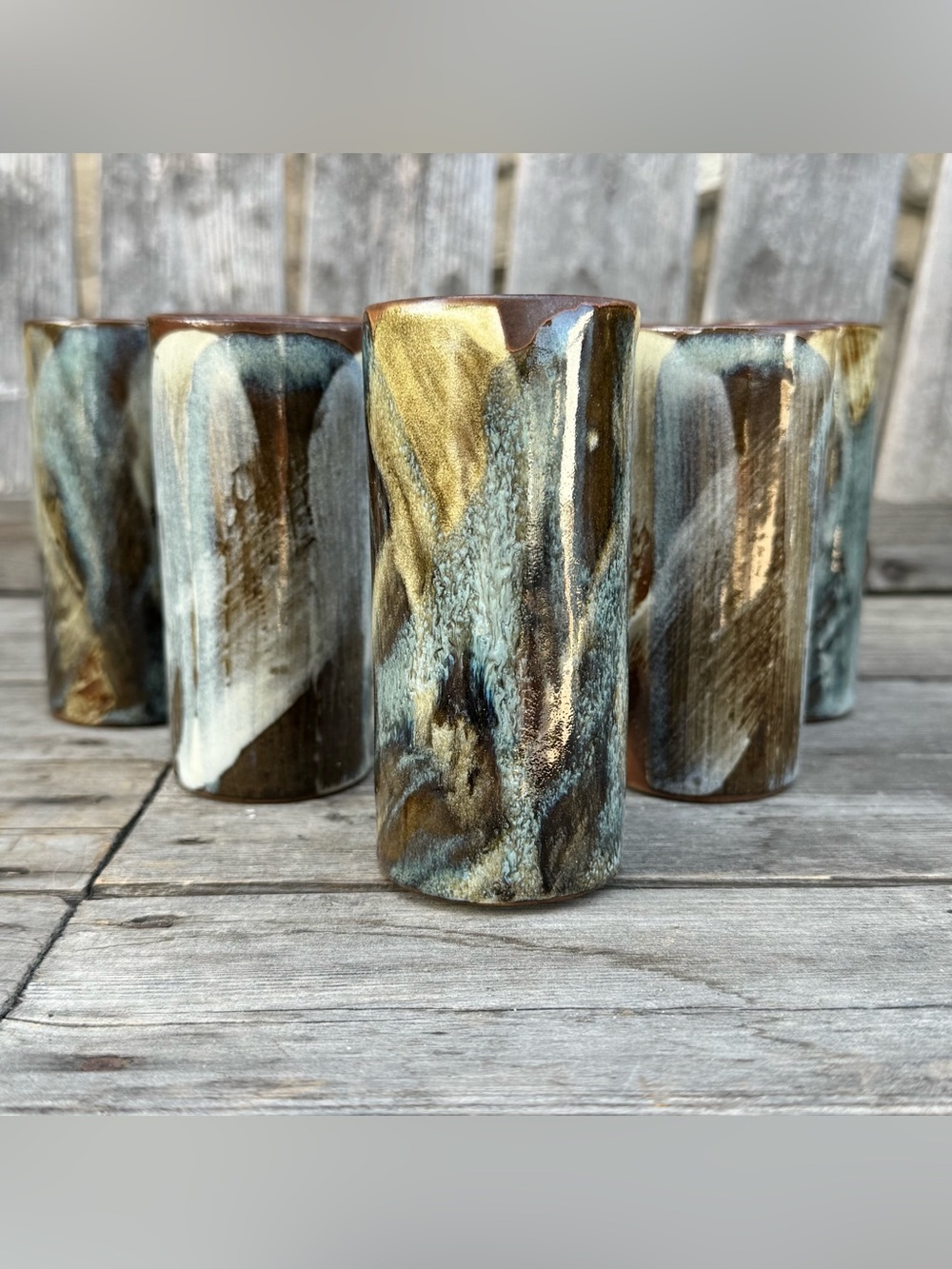 Vintage 1970s Caffe D’Vita Stoneware Espresso Mugs – Set of 6
